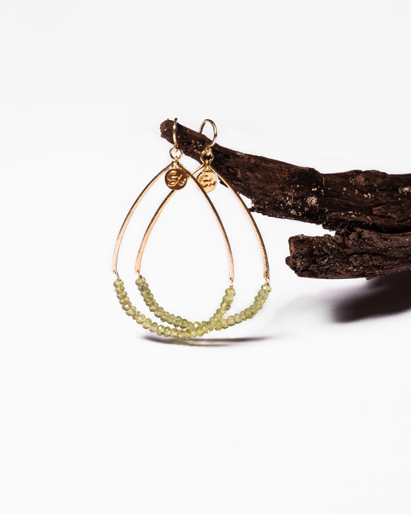 Chakra Loops Earrings in Peridot