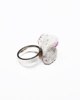 Raw Miracles Ring in Agate, Ruby and Mica Size 7.5