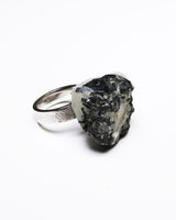 Raw Miracles Ring in Quartz and Black Tourmaline Size 7.5