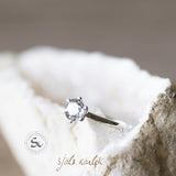 April Birthstone Ring in White Topaz