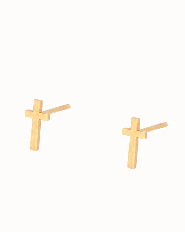 Tiny Cross Earrings