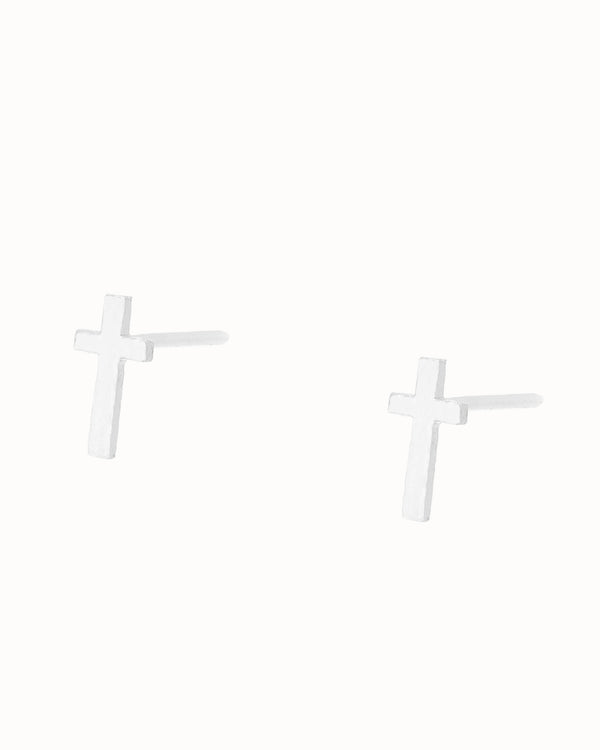 Tiny Cross Earrings