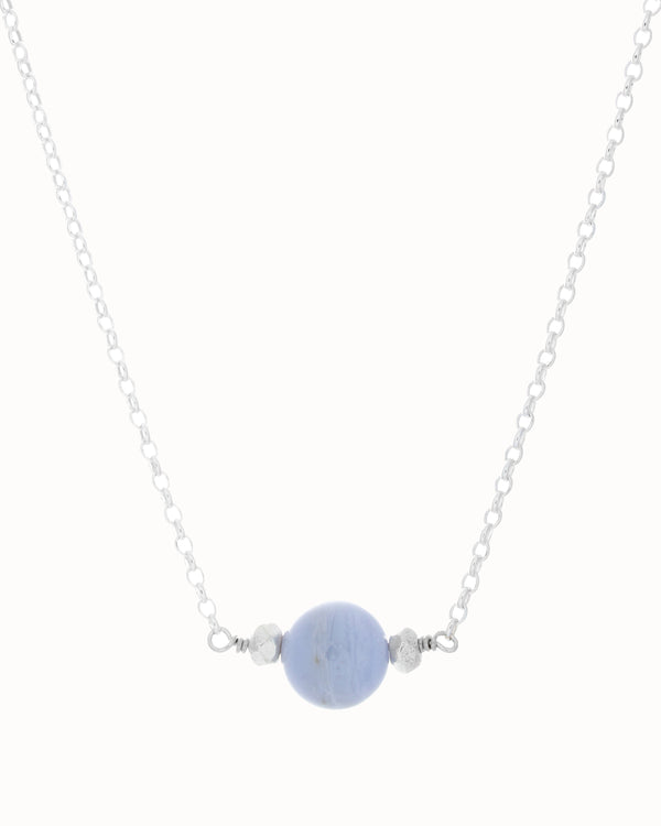 Stardust Necklace in Blue Lace Agate