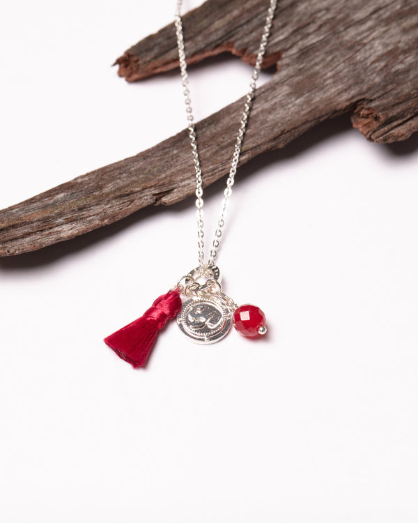 Affirmations Necklace in Red Agate