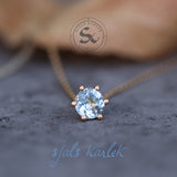 December Birthstone Necklace in Blue Topaz