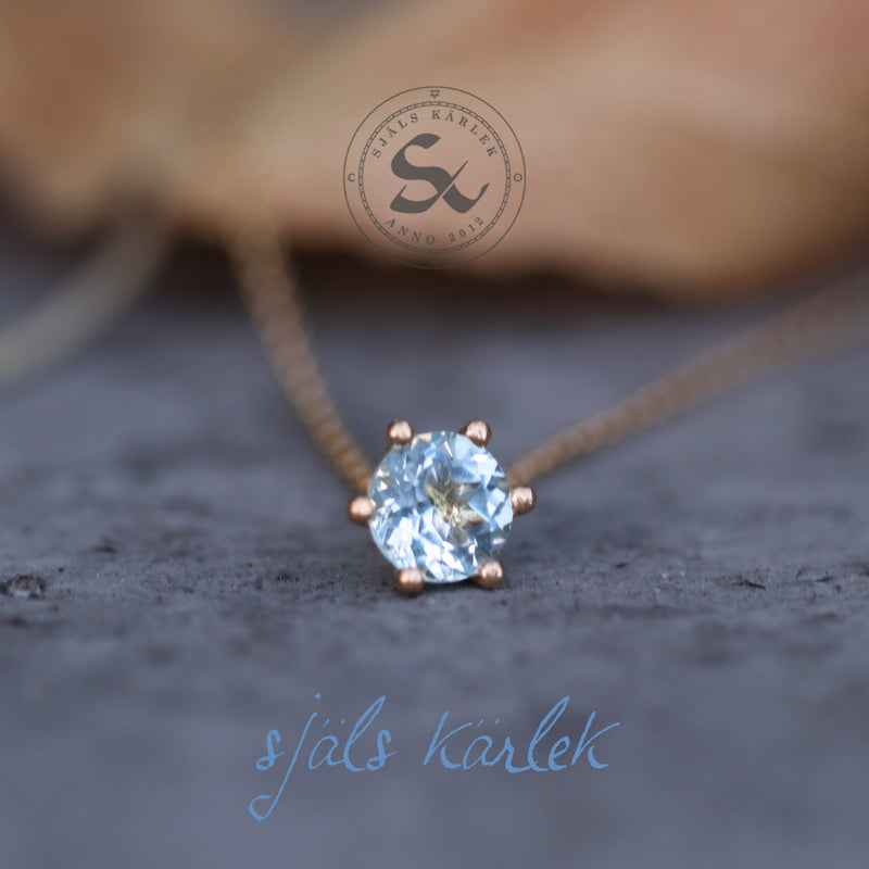 December Birthstone Necklace in Blue Topaz