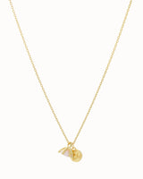 October Birthstone Necklace in Pink Opal