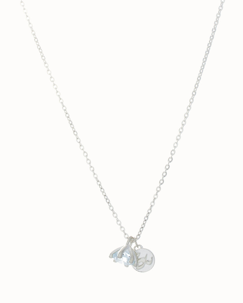 March Birthstone Necklace in Aquamarine