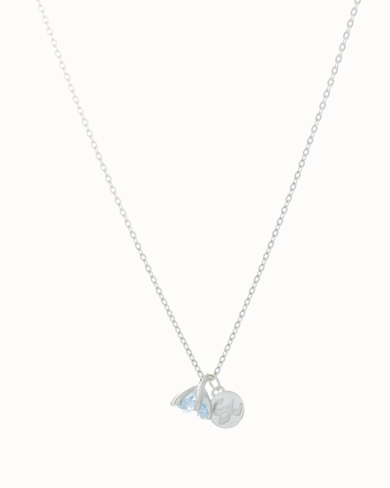 December Birthstone Necklace in Blue Topaz