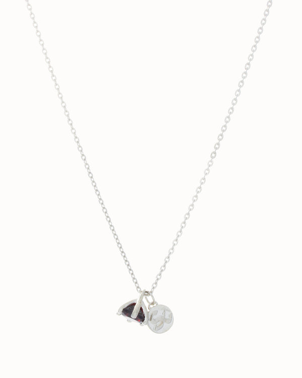 January Birthstone Necklace in Garnet