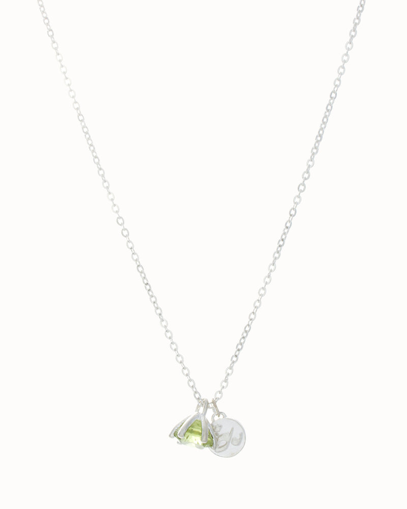 August Birthstone Necklace in Peridot