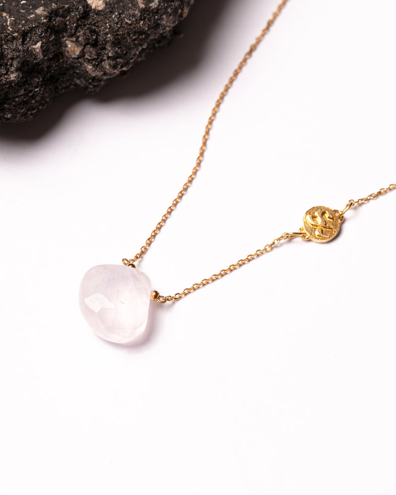 Prema Necklace in Rose Quartz