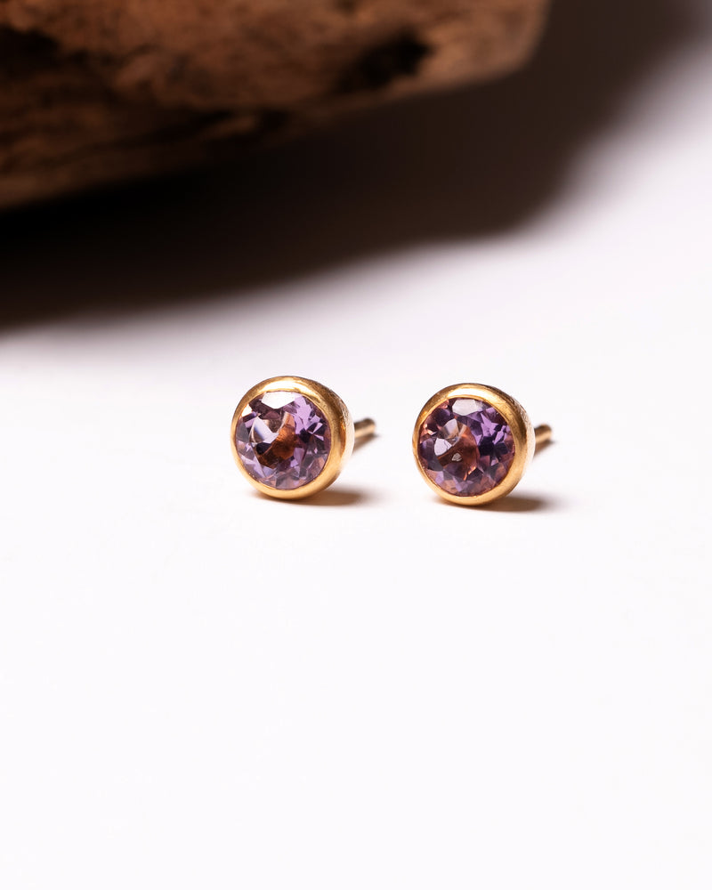 Chakra Studs in Amethyst