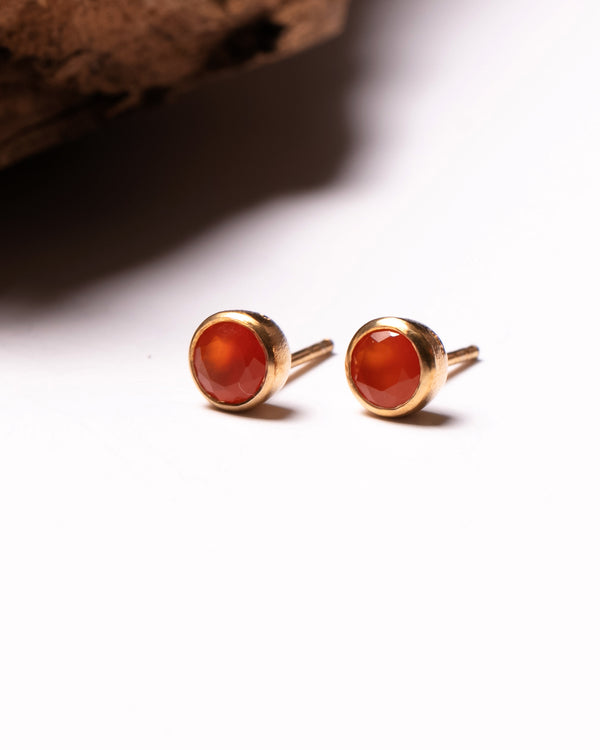 Chakra Studs in Carnelian