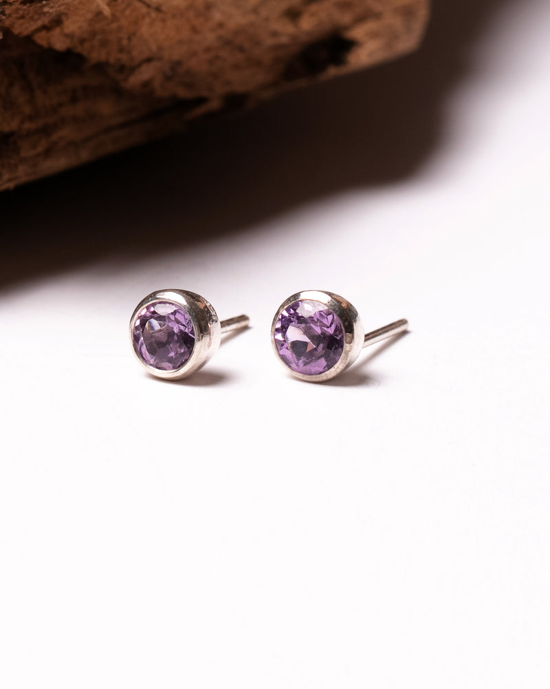 Chakra Studs in Amethyst