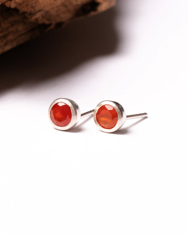 Chakra Studs in Carnelian