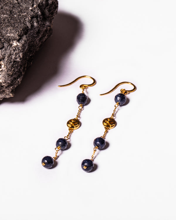 Rita Omana Long Earrings in Sapphire