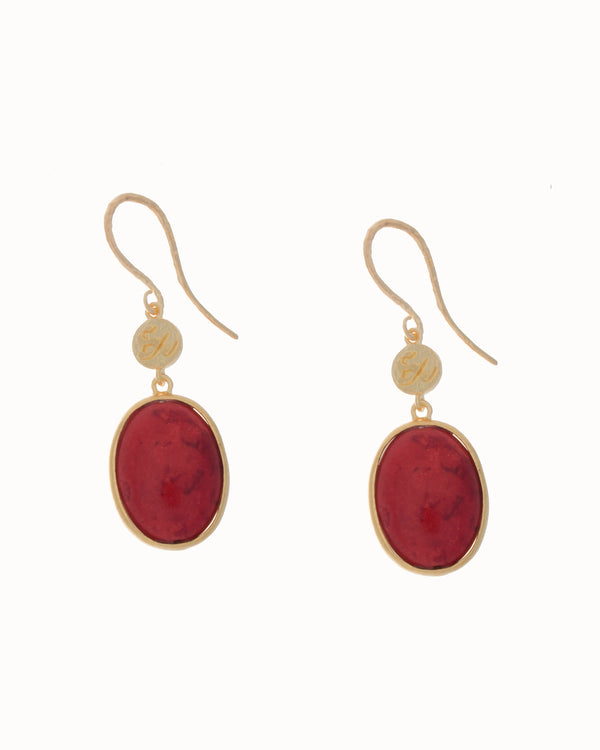 Rita Omana Earrings in Red Coral