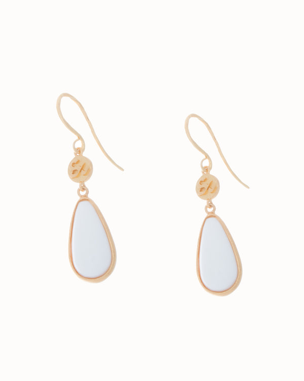 Rita Omana Earrings in White Agate