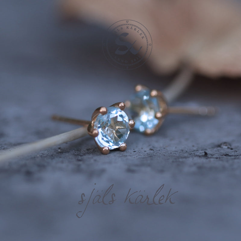 December Birthstone Earrings in Blue Topaz