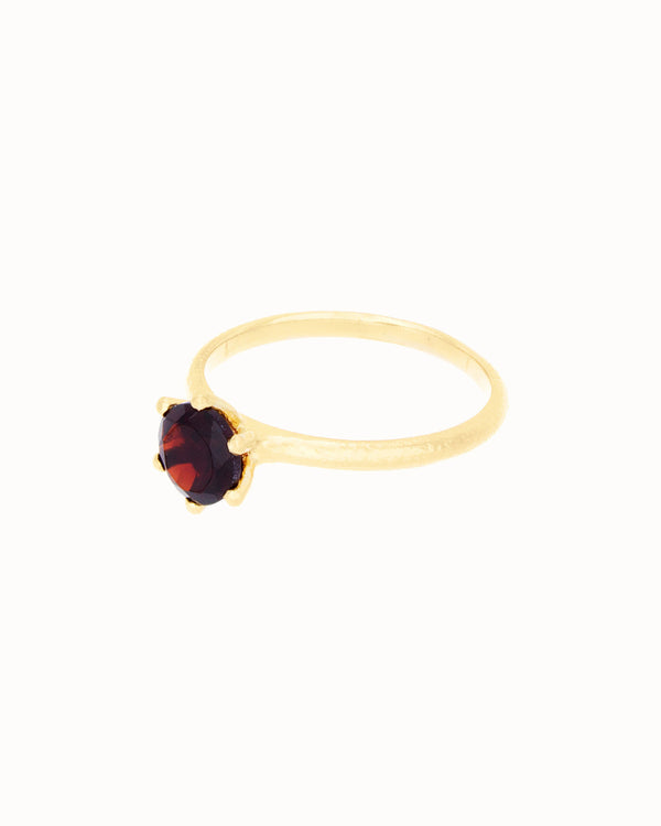 January Birthstone Ring in Garnet