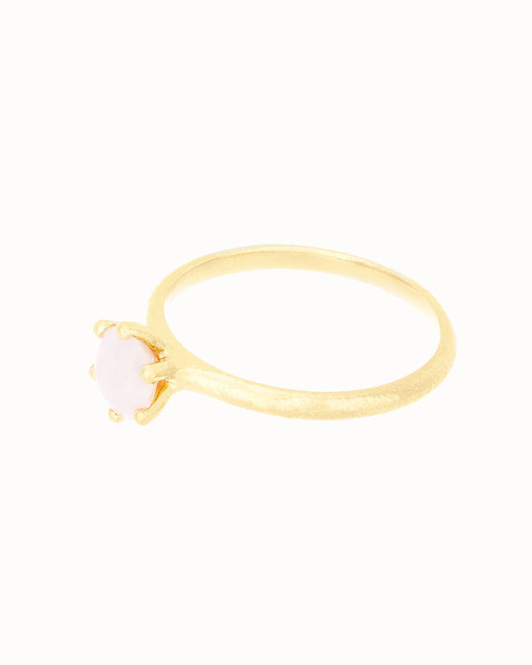 October Birthstone Ring in Pink Opal