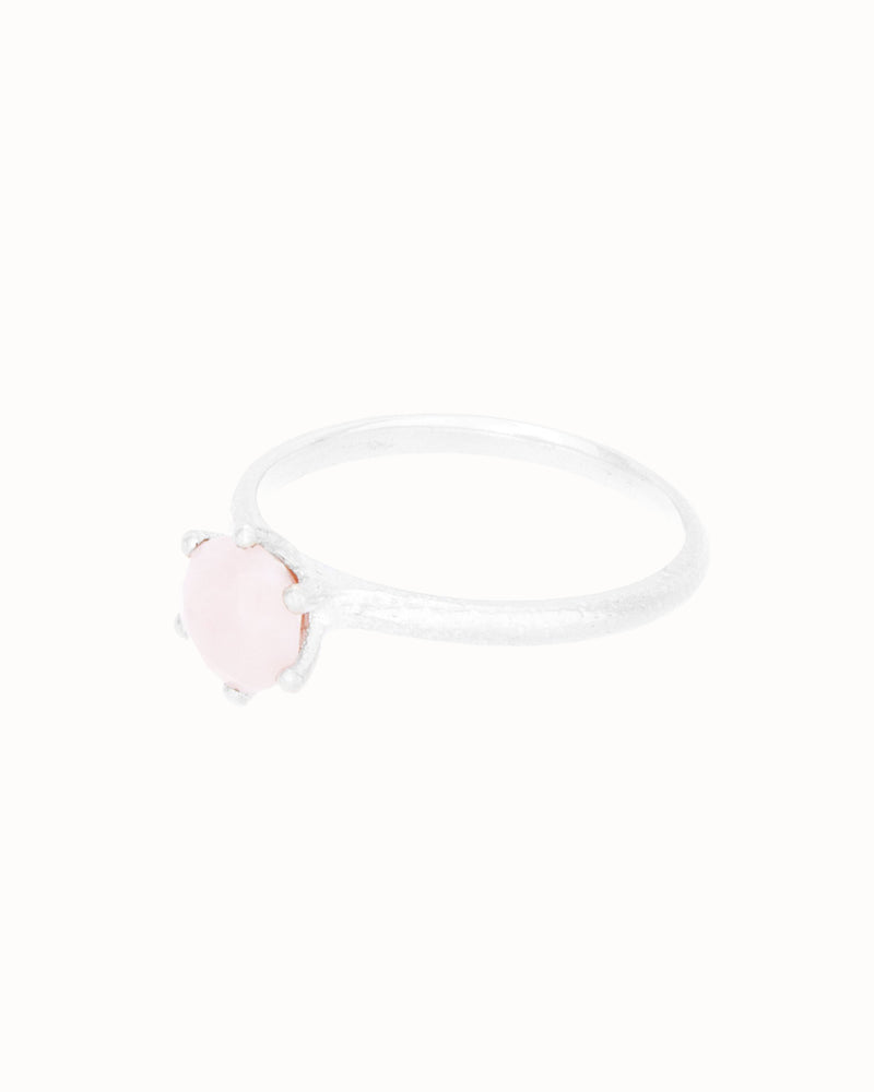 October Birthstone Ring in Pink Opal