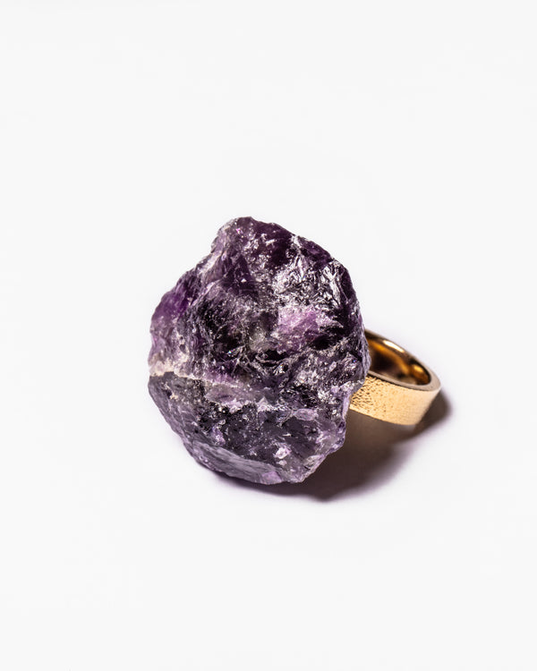 Raw Miracles Ring in Amethyst Size 7.5