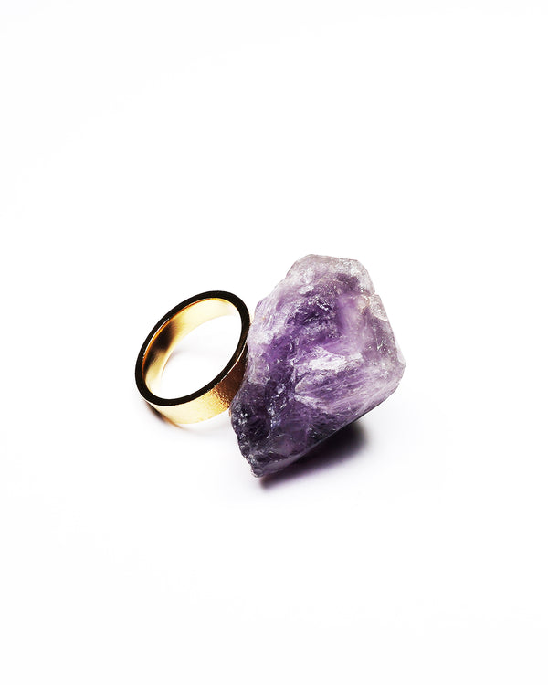 Raw Miracles Ring in Amethyst Size 8