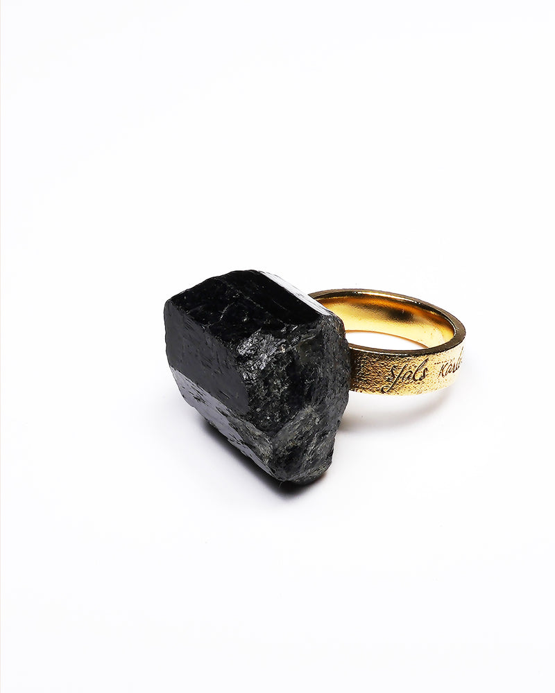 Raw Miracles Ring in Black Tourmaline Size 7.5