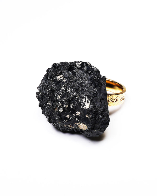 Raw Miracles Ring in Black Tourmaline Size 7.5