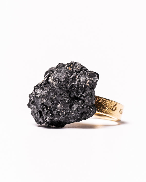 Raw Miracles Ring in Black Tourmaline Size 7