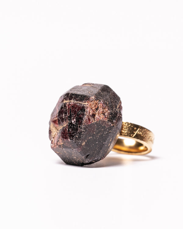 Raw Miracles Ring in Garnet Size 7.5