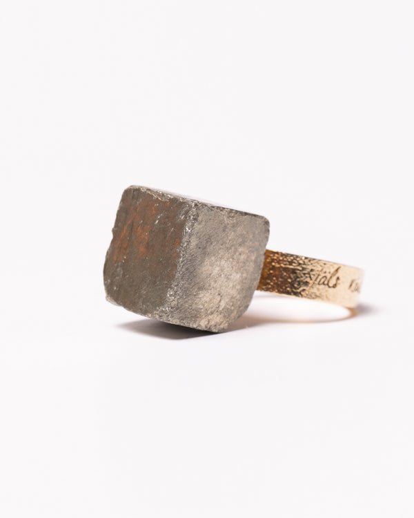 Raw Miracles Ring in Pyrite Size 7