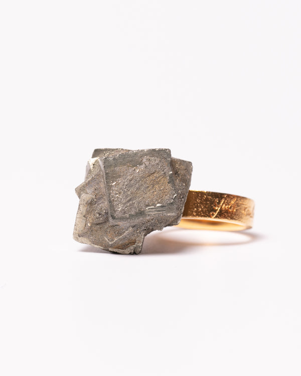 Raw Miracles Ring in Pyrite Size 7.5
