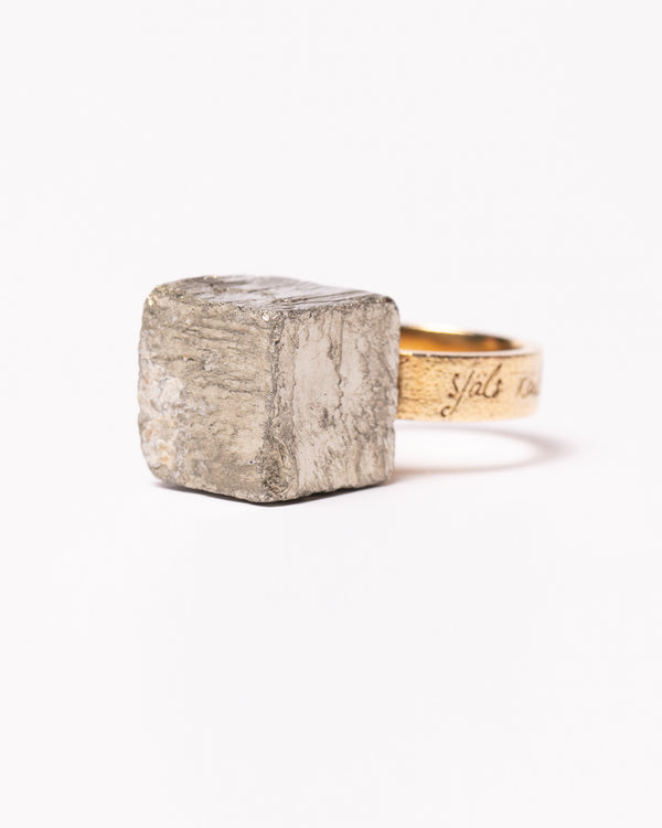 Raw Miracles Ring in Pyrite Size 7.5