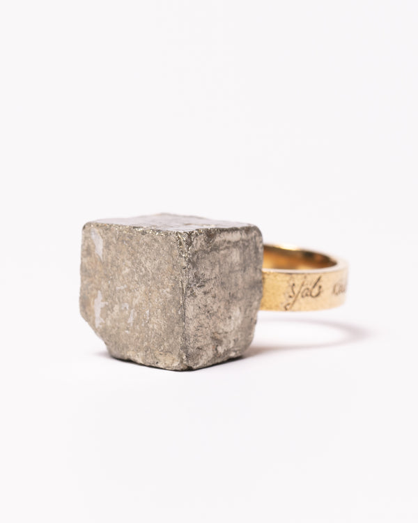 Raw Miracles Ring in Pyrite Size 8