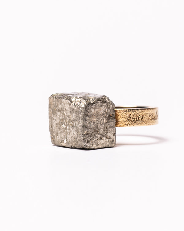 Raw Miracles Ring in Pyrite Size 7.5