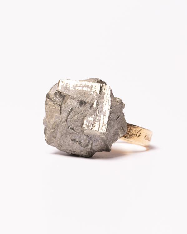 Raw Miracles Ring in Pyrite Size 7.5