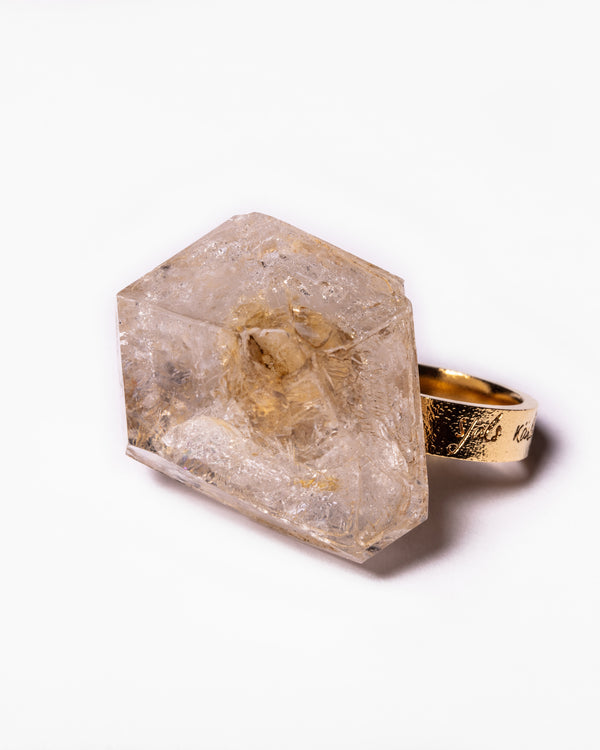 Raw Miracles Ring in Rutilated Quartz Size 7.5