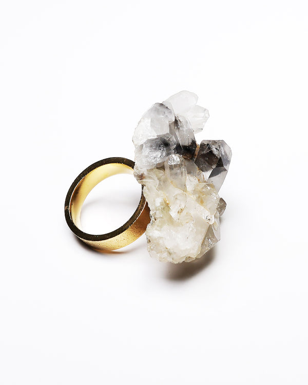 Raw Miracles Ring in Rutilated Quartz Size 7