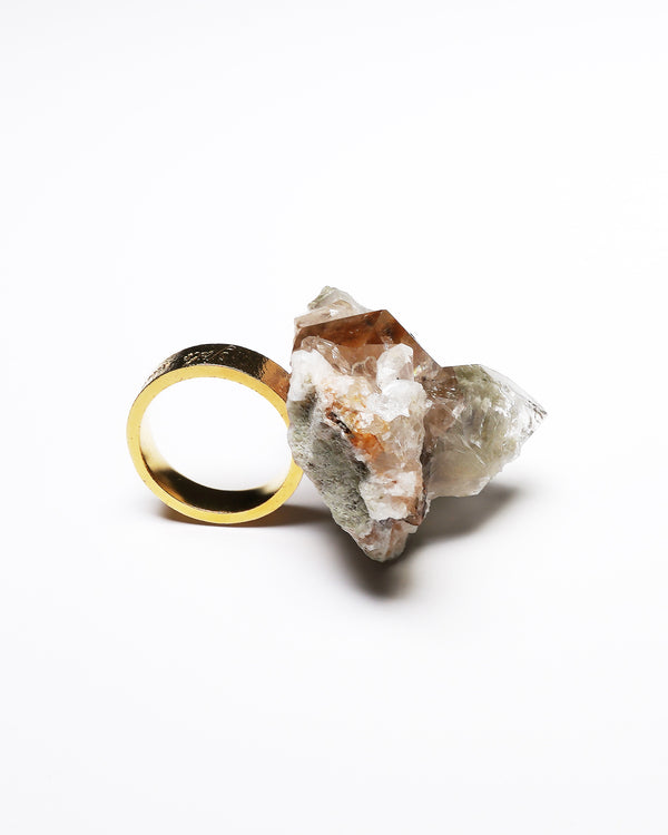 Raw Miracles Ring in Rutilated Quartz Size 7