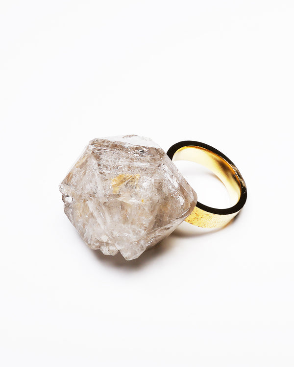 Raw Miracles Ring in Rutilated Quartz Size 7