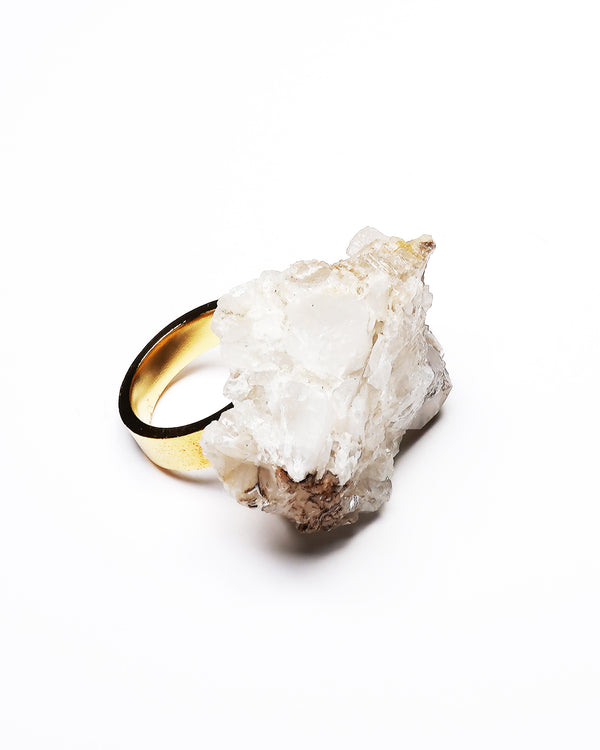 Raw Miracles Ring in Rutilated Quartz Size 7.5