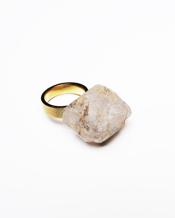 Raw Miracles Ring in Rutilated Quartz Size 7.5