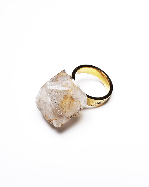 Raw Miracles Ring in Rutilated Quartz Size 7.5