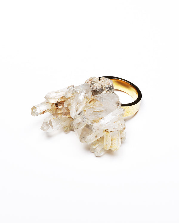 Raw Miracles Ring in Rutilated Quartz Size 7.5