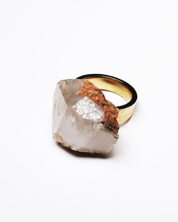 Raw Miracles Ring in Rutilated Quartz Size 7.5