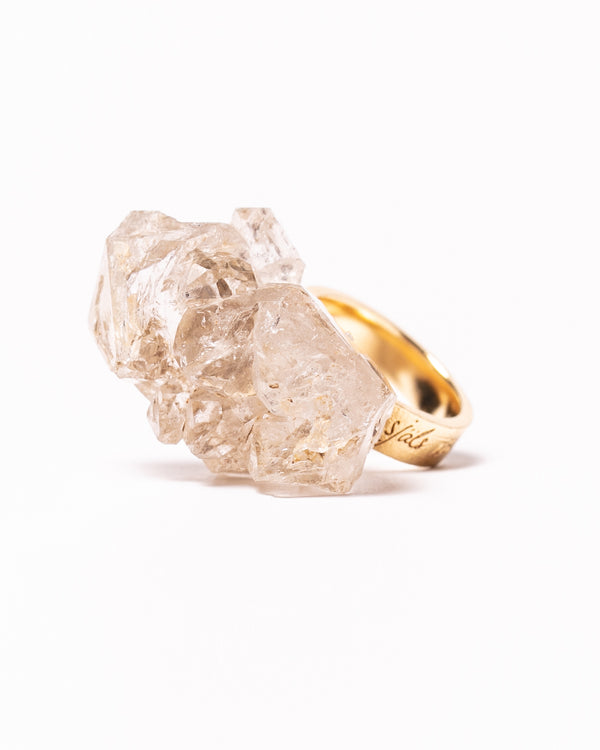 Raw Miracles Ring in Rutilated Quartz Size 7.5