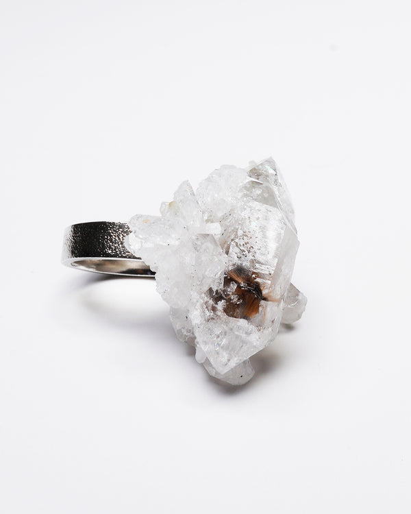 Raw Miracles Ring in Milky Quartz Size 7.5